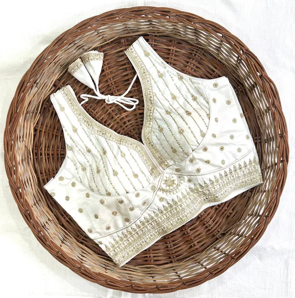 Off_White_Embellished_Halter_Neck_Blouse