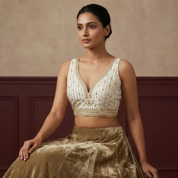 Off_White_Embellished_Halter_Neck_Blouse