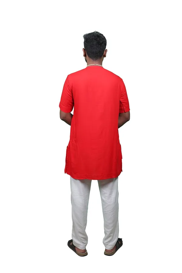 Men_Bhagalpuri_Devotee_Kurta_Bhagalpuri_Rayan_Blend_Red
