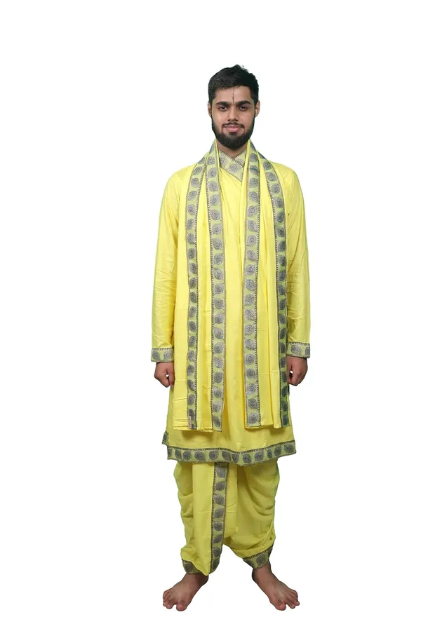 Traditionals_Pure_Cotton_Bagalbandhi_With_Matching_Readymade_Dhoti_And_Dupatta_Set_Mor_Pankh_Borders