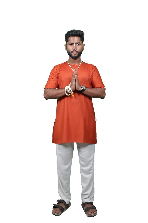 Bhagalpuri_Devotee_Kurta_Copper_Ochre