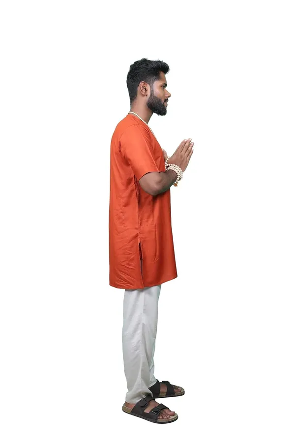 Bhagalpuri_Devotee_Kurta_Copper_Ochre