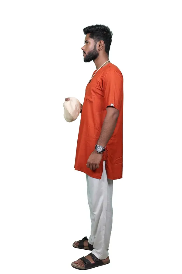 Bhagalpuri_Devotee_Kurta_Copper_Ochre