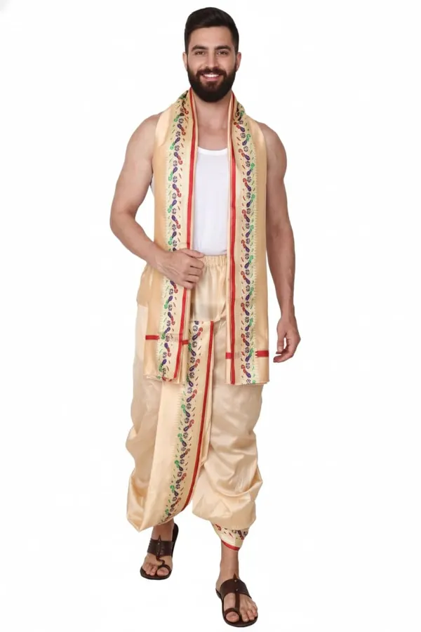 Men_Readymade_Dhoti_For_Pooja_Stitched_Adjustable_Waist_Dhoti_Pant_Elastic_Ready_To_Wear_Art_Silk_Dhoti_Traditional_Wedding_Temple_Wear_For_Men