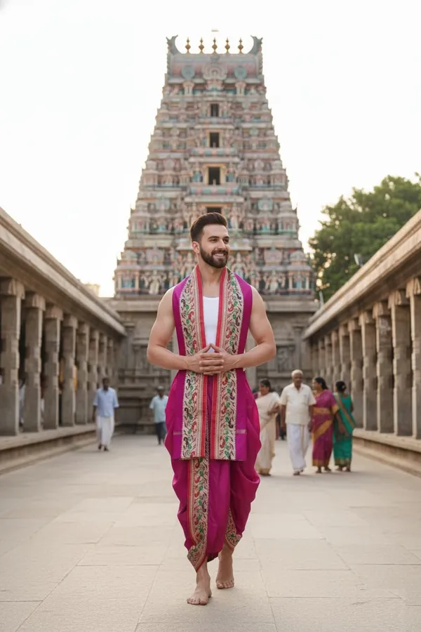 Men_Readymade_Dhoti_For_Pooja_Stitched_Adjustable_Waist_Dhoti_Pant_Elastic_Ready_To_Wear_Art_Silk_Dhoti_Traditional_Wedding_Temple_Wear_For_Men