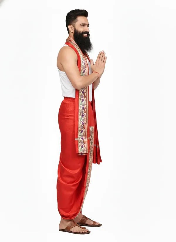 Men_Readymade_Dhoti_For_Pooja_Stitched_Adjustable_Waist_Dhoti_Pant_Elastic_Ready_To_Wear_Art_Silk_Dhoti_Traditional_Wedding_Temple_Wear_For_Men