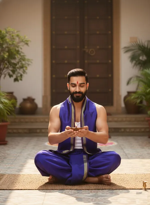 Men_Readymade_Dhoti_With_Angavastram_Set_Art_Silk_Ready_To_Wear_Dhoti_With_Elastic_South_Indian_And_North_Indian_Dhoti_Set_For_Men_Ethnic_Wear_For_Wedding,_Pooja,_Festival