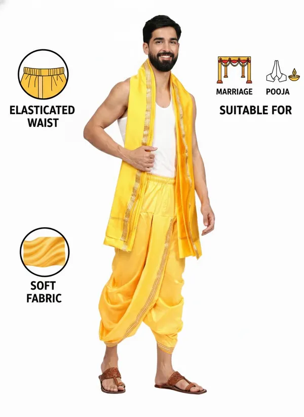Men_Readymade_Dhoti_With_Angavastram_Set_Art_Silk_Ready_To_Wear_Dhoti_With_Elastic_Waist_South_And_North_Indian_Veshti_Mundu_Set_For_Men_Ethnic_Wear_For_Wedding_Pooja
