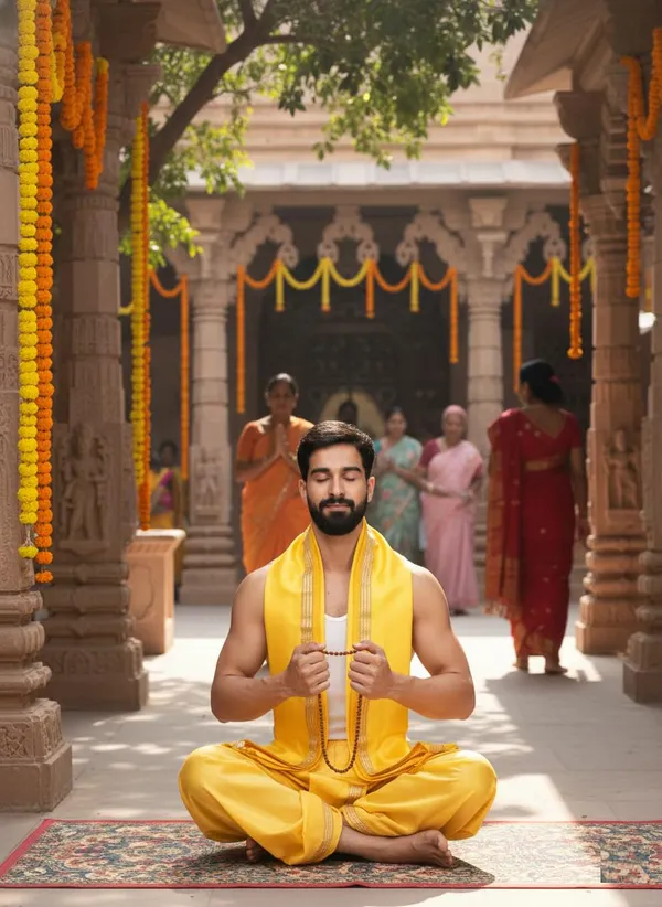 Men_Readymade_Dhoti_With_Angavastram_Set_Art_Silk_Ready_To_Wear_Dhoti_With_Elastic_Waist_South_And_North_Indian_Veshti_Mundu_Set_For_Men_Ethnic_Wear_For_Wedding_Pooja