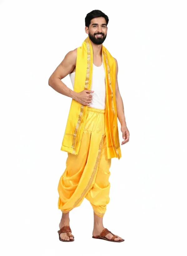 Men_Readymade_Dhoti_With_Angavastram_Set_Art_Silk_Ready_To_Wear_Dhoti_With_Elastic_Waist_South_And_North_Indian_Veshti_Mundu_Set_For_Men_Ethnic_Wear_For_Wedding_Pooja