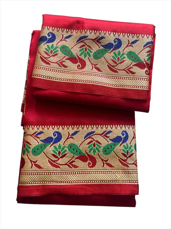 Men_Unstitched_Silk_Dhoti_Set_With_Angavastram_Traditional_South_Indian_Pattu_Pancha_For_Wedding_Temple_Festival_Wear