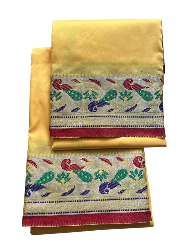 Men_Unstitched_Silk_Dhoti_Set_With_Angavastram_Traditional_South_Indian_Pattu_Pancha_For_Wedding_Temple_Festival_Wear