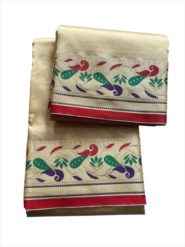 Men_Unstitched_Art_Silk_Peacock_Border_Dhoti_Set_With_Angavastram_Traditional_North_And_South_Indian_Pattu_Pancha_For_Wedding_Temple_Festival_Wear