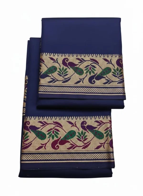 Men_Unstitched_Silk_Dhoti_Set_With_Angavastram_Traditional_South_Indian_Dhoti_Pancha_For_Wedding_Temple_Festival_Wear