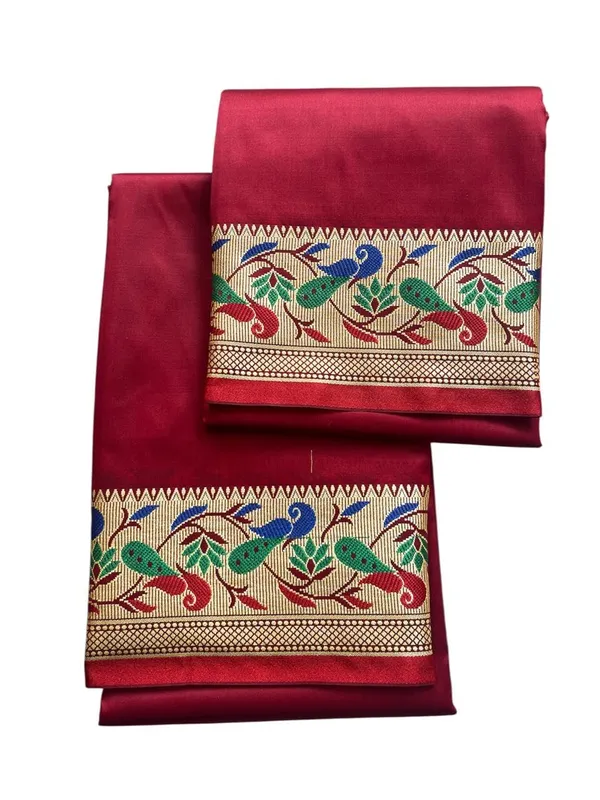 Men_Art_Silk_Unstitched_Dhoti_With_Angavastram_4.25_Meter_And_2.25_Meter_Traditional_South_Indian_White_Silk_Dhoti_Set_For_Wedding_Pooja_Temple_Wear