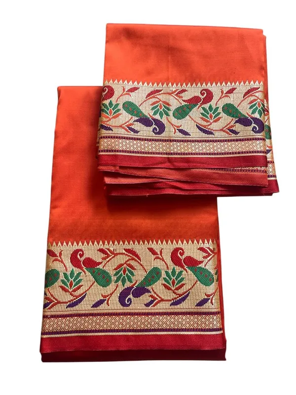 Men_Unstitched_Silk_Dhoti_Set_With_Angavastram_Traditional_South_Indian_Pattu_Pancha_For_Wedding_Temple_Festival_Wear
