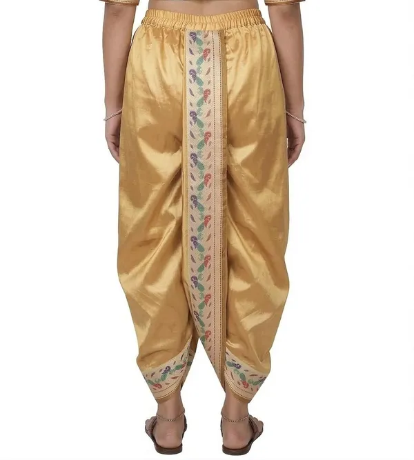 Women_Dhoti_Pant_Art_Silk_Ladies_Ethnic_Dhoti_Pants_With_Paithani_Ready_To_Wear_Dhoti_Salwar_For_Women_Adjustable_Waist_Traditional_Festival_Temple_Wear_Dhoti_Pants