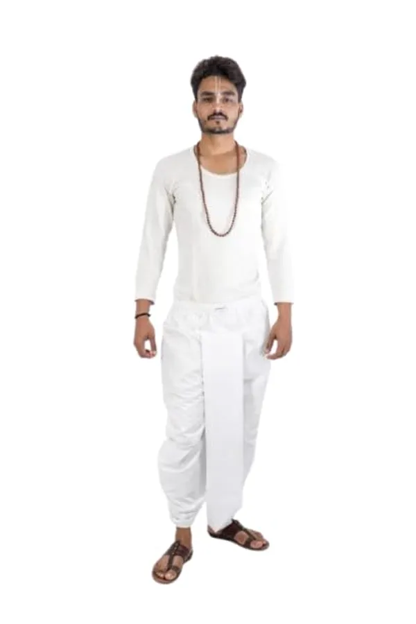 Men_Cotton_Ready_Dhoti_With_Elastic_Waistband_Comfortable_Daily_Wear_Traditional_Dhoti_Easy_Wear_No_Tie_Ready_For_Puja_Temple_Home_Use