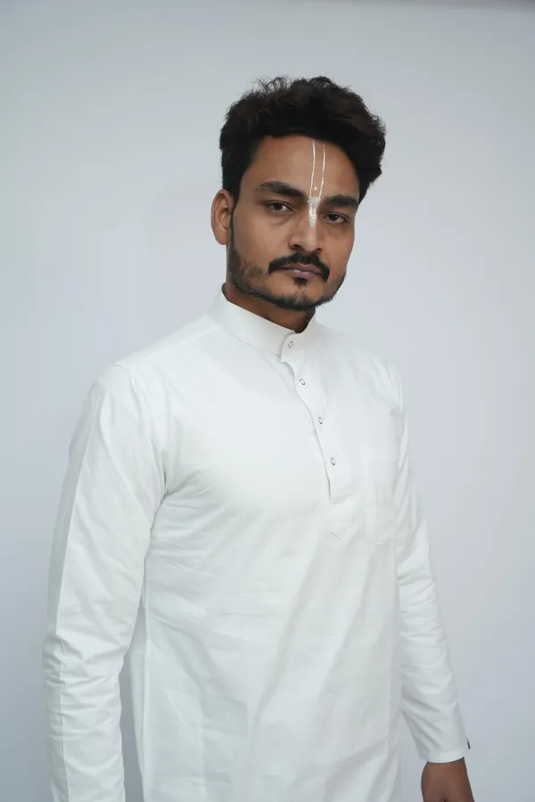 Men_White_Cotton_Kurta_Breathable_Fabric_Regular_Fit_Kurta_Traditional_Ethnic_Wear_For_Daily_Use_Puja_Temple_Festive_Occasions