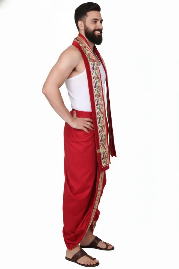 Readymade_Dhoti_For_Men_Silk_Dhoti_Ready_To_Wear_|_South_Indian_Traditional_Dhoti_Set_|_Mens_Ethnic_Wedding_Puja_Festival_Wear_With_Angavastram