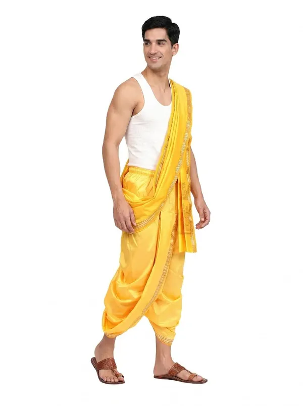 Men_Rudrakhash_Border_Silk_Dhoti_With_Dupatta_Set_To_Wear_Traditional_Wedding_Festival_Ethnic_Outfit_Tamil_Kerala_Style_Mens_Wear