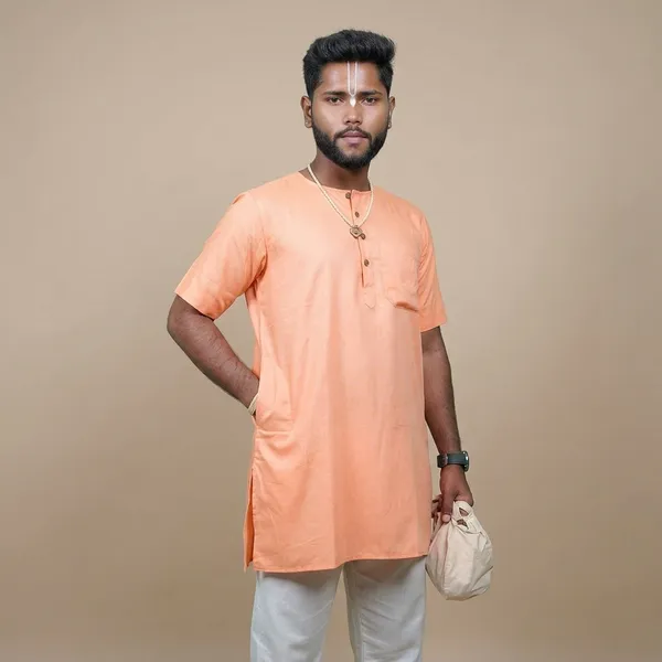 Bhagalpuri_Devotee_Kurta_Bhagalpuri_Saffron