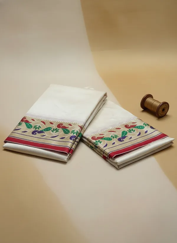 Men_Unstitched_Art_Silk_Dhoti_Set_With_Angavastram_Traditional_Indian_Pattu_Pancha_For_Wedding_Temple_Festival_Wear_Vrindavan_Dhoti_Set