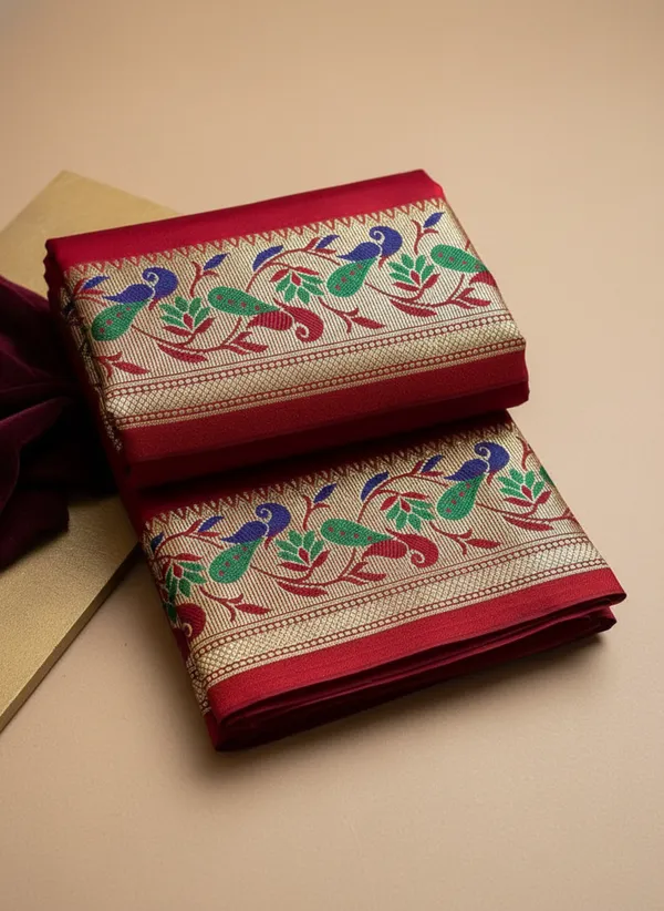 Men_Unstitched_Silk_Dhoti_Set_With_Angavastram_Traditional_South_Indian_Pattu_Pancha_For_Wedding_Temple_Festival_Wear