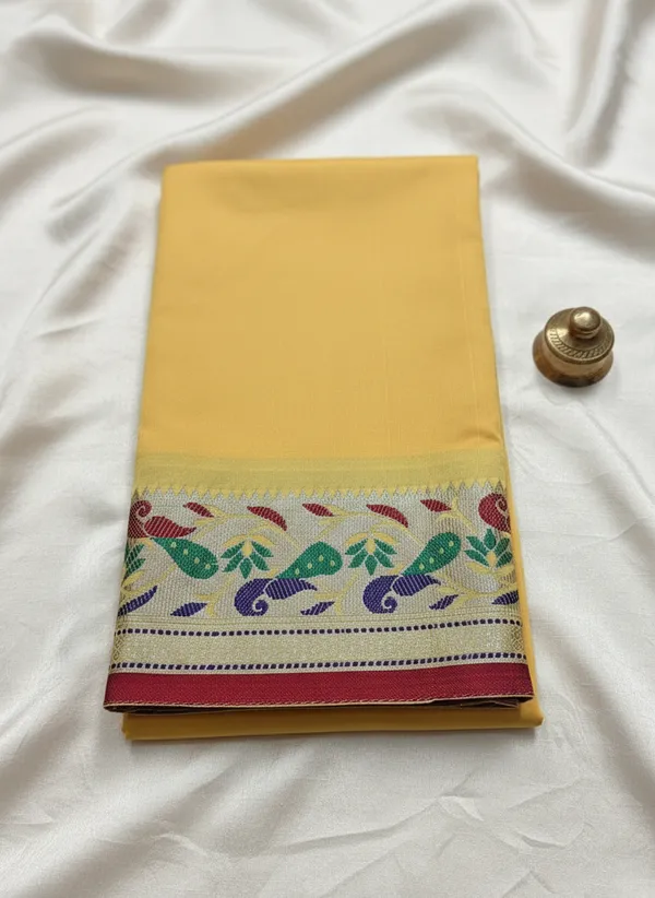 Men_Unstitched_Silk_Dhoti_Set_With_Angavastram_Traditional_South_Indian_Pattu_Pancha_For_Wedding_Temple_Festival_Wear