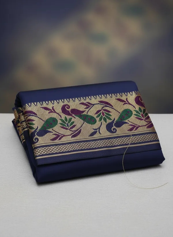 Men_Unstitched_Silk_Dhoti_Set_With_Angavastram_Traditional_South_Indian_Dhoti_Pancha_For_Wedding_Temple_Festival_Wear