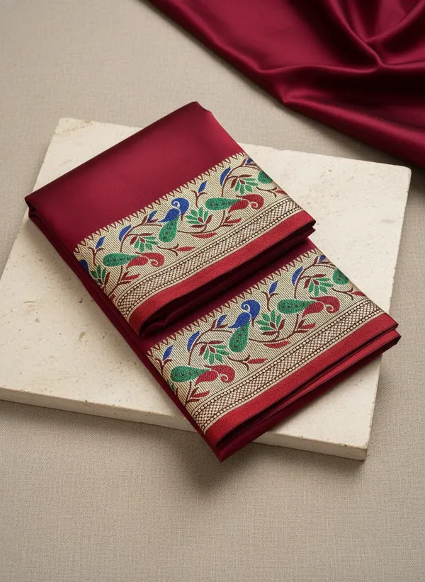 Men_Art_Silk_Unstitched_Dhoti_With_Angavastram_4.25_Meter_And_2.25_Meter_Traditional_South_Indian_White_Silk_Dhoti_Set_For_Wedding_Pooja_Temple_Wear