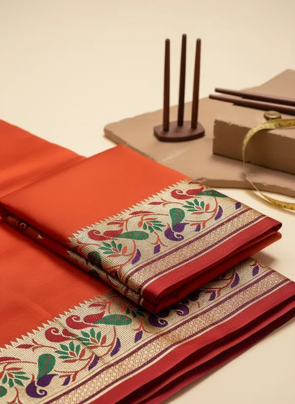 Men_Unstitched_Silk_Dhoti_Set_With_Angavastram_Traditional_South_Indian_Pattu_Pancha_For_Wedding_Temple_Festival_Wear