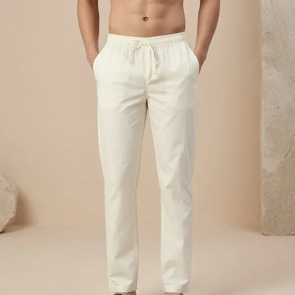 Men_Cotton_Lounge_Pants_With_Adjustable_Elastic_Drawstring_Waist_Relaxed_Fit_Casual_Trousers_For_Home_Travel_Summer_Wear