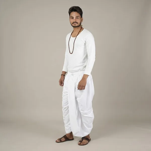 Men_Cotton_Ready_Dhoti_With_Elastic_Waistband_Comfortable_Daily_Wear_Traditional_Dhoti_Easy_Wear_No_Tie_Ready_For_Puja_Temple_Home_Use