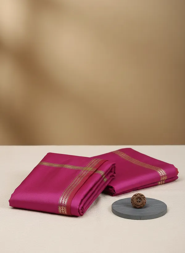 Mens_Art_Silk_Rudraskh_Border_Ready_To_Wear_Dhoti_With_Angavastram_Stitched_Dhoti_With_Elastic_Waist_Vrindavan_Dhoti_For_Puja_Festival_Wedding.