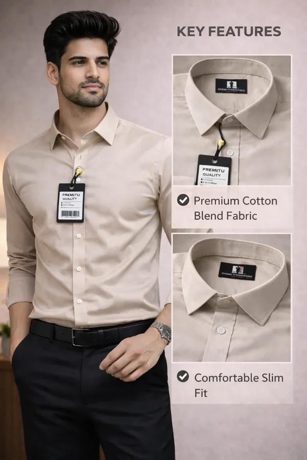 Men_Premium_Cotton_Shirt_Slim_Fit_Formal_Shirt_Office_Casual_Wear_Beige