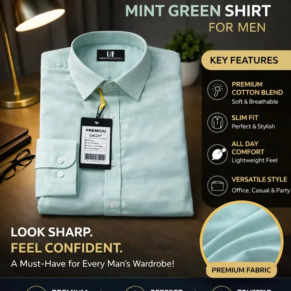 Men_Premium_Cotton_Shirt_Slim_Fit_Formal_Shirt_Office_Casual_Wear_Mint_Green