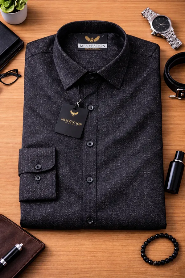 Premium_Partywear_Cotton_Satin_Shirt_For_Mentylish_Printed_Shirt_Soft_Smooth_Finish_Black