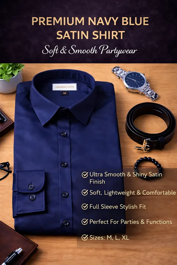 Premium_Japanese_Satin_Partywear_Shirt_For_Men_Ultra_Smooth_Shiny_Finish_Stylish_Solid_Shirt_Navy