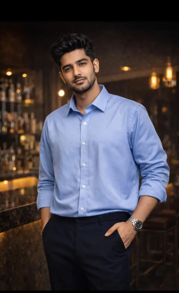 Men_Premium_Cotton_Loose_Fit_Shirt_Solid_Blue_Casual_Shirt_For_Men_Comfortable_Daily_Wear_Shirt_Sky_Blue