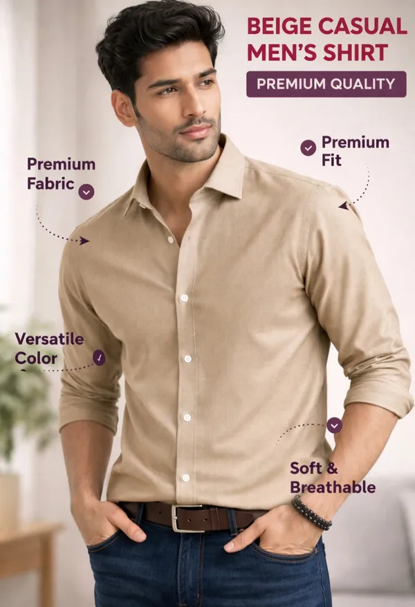 Men_Premium_Beige_Casual_Shirt_Soft_Breathable_Fabric_Slim_Fit_Stylish_Shirt_Urban_Fit_Size_36_44_Beige