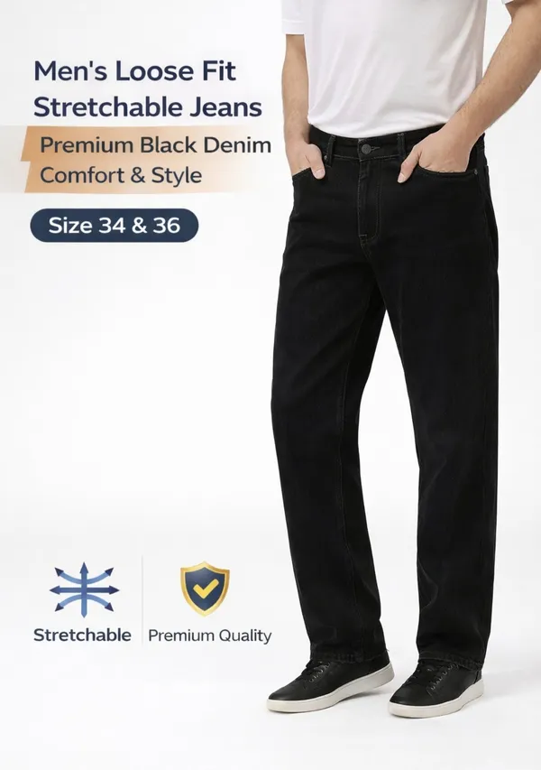 Men_Premium_Lycra_Denim_Jeans_Loose_Fit_Stretchable_Casual_Jeans_For_Men_Black_Blue_Size_34_36_Black
