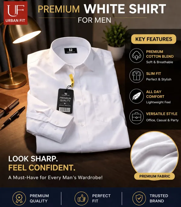 Men_Premium_Cotton_Shirt_Slim_Fit_Formal_Shirt_Office_Casual_Wear_White