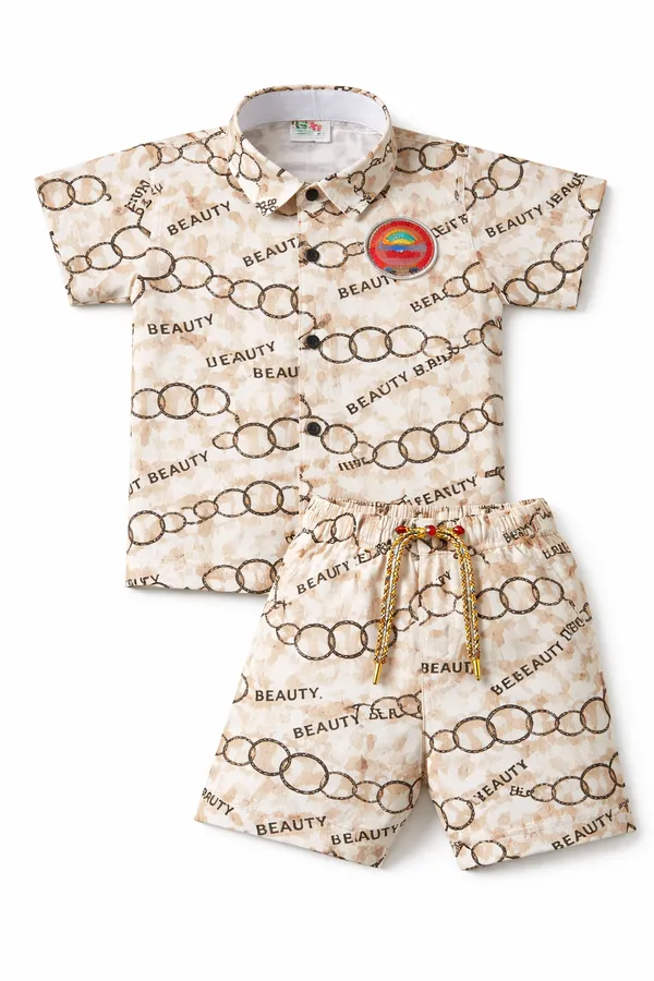 Kids_Stylish_Printed_Shirt_Shorts_Co_Ord_Set_Premium_Cotton_Casual_Wear_For_Boys_Summer_Outfit_2_6_Years_Beige