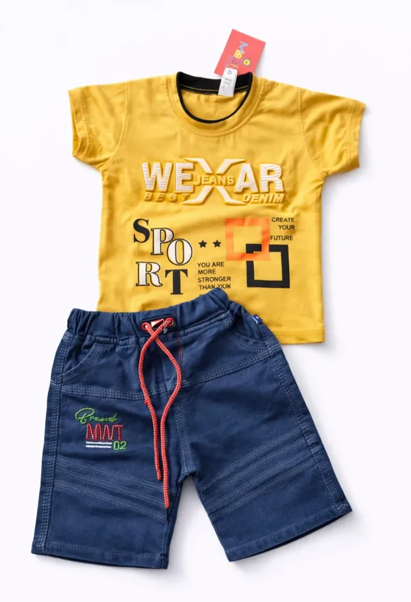 Kids_Printed_Cotton_T_Shirt_Stylish_Boys_Casual_Wear_Trendy_T_Shirt_6_Colours_Available_Yellow