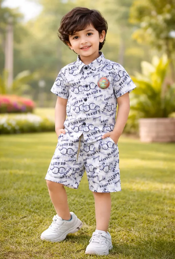 Kids_Stylish_Printed_Shirt_Shorts_Co_Ord_Set_Premium_Cotton_Casual_Wear_For_Boys_Summer_Outfit_2_6_Years_White_Blue