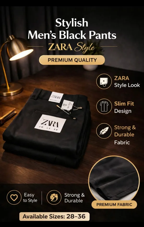 Men_Formal_Pants_White_Black_Premium_Slim_Fit_Trousers_28_34_Zara_Style_Black