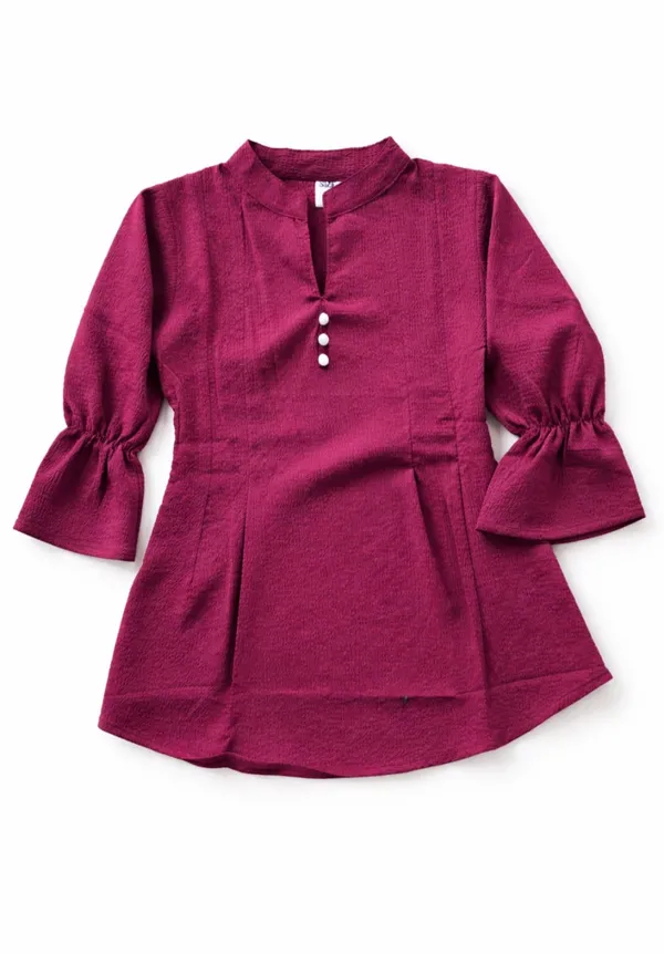 Kids_Girls_Stylish_Kurti_Top_Xl_Size_Only_Cotton_Blend_Casual_Wear_Top_For_Girls_Maroon