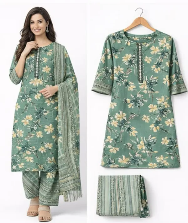 Women_Floral_Printed_Kurta_Pant_Dupatta_Set_Stylish_Ethnic_3_Piece_Set_Daily_Festive_Wear