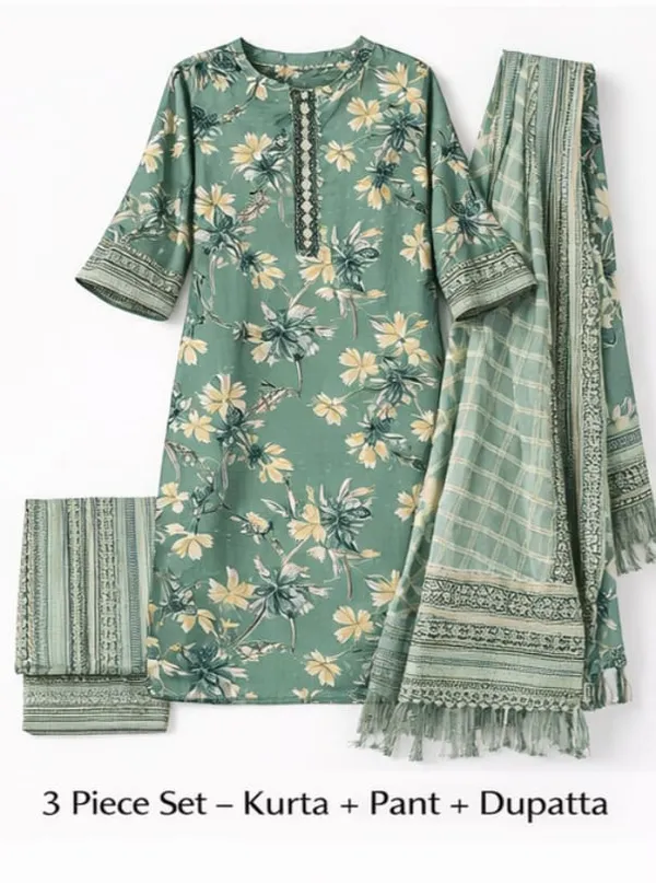 Women_Floral_Printed_Kurta_Pant_Dupatta_Set_Stylish_Ethnic_3_Piece_Set_Daily_Festive_Wear